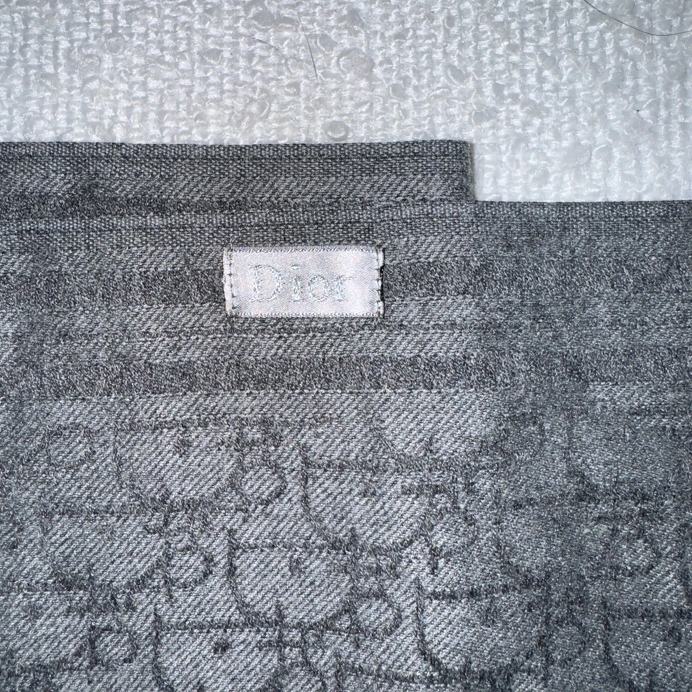Dior Oblique Scarf Gray Cashmere Monochromatic